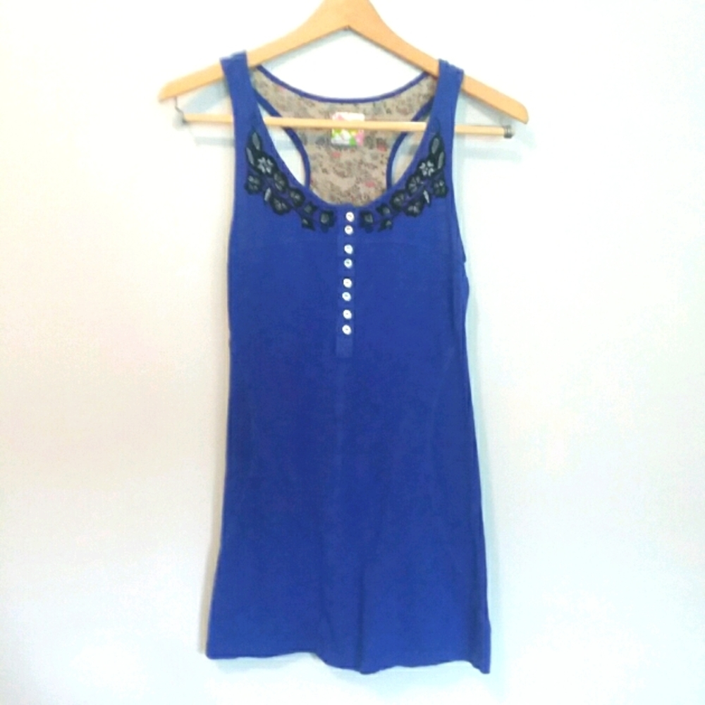 FREE PEOPLE Royal Cobalt Blue Tank Tunic Top M